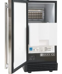 Maxx Ice MIM50 60Lb Premium Clear Ice Cube Maker Machine for Built-In Undercounter or Freestanding Household Residential or Commercial Use, 15 Inch Wide, Silver 60-Lb. 5 7123N4iYEL