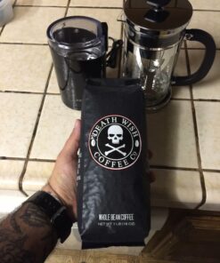 Death Wish Coffee, Organic and Fair Trade Dark Roast Whole Bean Coffee, 16 oz 16 Ounce (Pack of 1) 52 7123ivvO64L