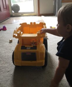 MEGA Bloks Cat Fisher-Price Toddler Blocks Building Toy, Large Dump Truck with 25 Pieces, 1 Figure, Yellow, Gift Ideas for Kids 33 712459 0dTL