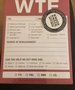 Knock Knock WTF Notes Nifty Note Checklist Memo Pad, 50 Sheets 22 7125NW3VBUL