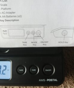 AMERICAN WEIGH SCALES Digital Shipping Postal Scale, Package Postage Scale 55lbs. x 0.01lbs. (Black), PS-25 35 7125WRKdVYL