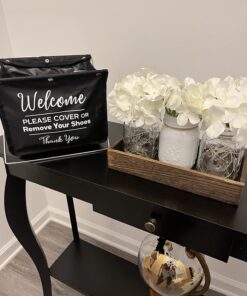 Foldable Shoe Cover Holder (Black) with Bonus Please Use Shoe Covers, Double Sided, Door Hanger Black 35 7125YkMhyAL