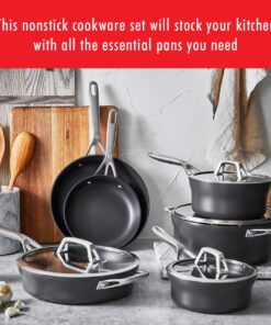 Alternative view of ZWILLING Motion Nonstick Hard-Anodized 10-Piece Cookware Set in Grey, Dutch Oven, Fry pan, Saucepan