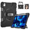 SUPFIVES Case for iPad Air 5th Generation 10.9 Inch 2022: Military Grade Silicone Protective Cover for iPad Air 4th Gen/iPad Pro 11 with Pencil Holder+ Rotating Stand+ Handle+ Shoulder Strap(Black) iPad Air 5th / 4th Generation 10.9 Inch Black 46 71268TWvv9L
