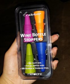 Rabbit W6121 Bottle Stoppers, Set of 4, Multicolor Bottle Stopper 30 7126Umzy6TL