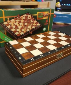 Travel Magnetic Chess Set w/ Wooden 10.4" Board and Chessmen 18 7126bxnWnrL