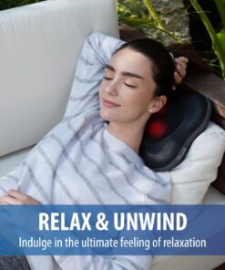 Zyllion Back and Neck Massager with Heat - 3D Deep Tissue Shiatsu Massage Pillow for Chair, Car and Muscle Pain on Whole Body: Shoulders, Calf, Foot, Legs, Arms (NOT Cordless) - Black (ZMA-13-BK) 37 7127B6rlAL