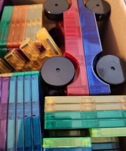 cossy 120Pcs Magnet Tiles Magnetic 3D Building Blocks Set Educational Construction Toys for 3+ Year Kids with Stronger Magnets, Rivets-Fastened, Educational, Recreational, Conventional 120 55 7127JxfH5JL