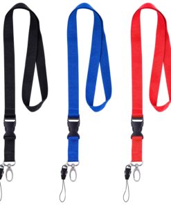 Wisdompro Office Lanyard Premium Polyster Neck Lanyard with J-Hook & Detachable Buckle For Phones, Camera, iPod, Key, ID Name Tag Badge Holder And Other Portable Staff - Red / Black / Blue, - 3pcs, 23" 3pack(red, Black & Blue) 14 7127qiCQ2EL