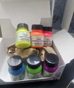 Angelus Neon Acrylic Paint Starter Kit, 6 Pack for Shoes, Boots, Bags, Furniture, Shirts, & More 25 7127z0gSbML