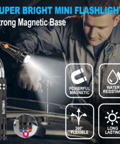 VIBELITE Extendable Magnetic Flashlight with Telescoping Magnet Pickup Tool-Cool Gadgets Gifts Idea & Christmas Stocking Stuffers for Men, Husband,Dad,Father,Mechanic,Tech,Handyman,Him Women Magnetic Tool 19 7128WJou09L