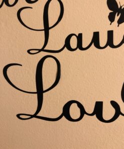 Blinggo Vinyl Decal Live Every Moment, Laugh Every Day, Love Beyond Words Wall Quote Black 15'' X 22'' 34 7128grCUDZL