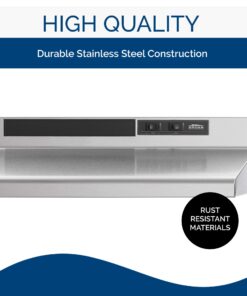 Broan-NuTone F403004 Exhaust Fan for Under Cabinet Two-Speed Four-Way Convertible Range Hood Insert with Light, 30-Inch, Stainless Steel 27 7128k8m hgL