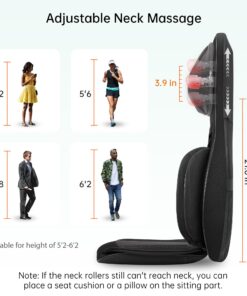 Snailax Full Body Massage Chair Pad -Shiatsu Kneading Seat Portable Neck Back Massager with Heat & Compression for Back and Shoulder 30 7129myt2YqL