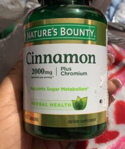 Nature’s Bounty Cinnamon 2000mg Plus Chromium, Sugar Metabolism Support Supplement, 60 Capsules 30 712AJ6tjB6L