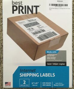 Half Sheet Self Adhesive Shipping Labels for Laser & Inkjet Printers, 200 Count (BL-G8511-100) 200 Labels 27 712BAh3aTNL