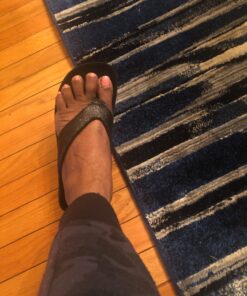 AEROTHOTIC Women's Comfortable Arch Support Summer Orthotic Flip Flops Sandals 9 Crystal Black 38 712BBSXP1L