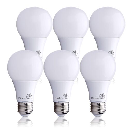 Bioluz LED 40 Watt LED Light Bulbs 2700K Warm White 6 Watts = 40W Non-Dimmable A19 LED Light Bulbs 6 Pack 6 Count (Pack of 1)