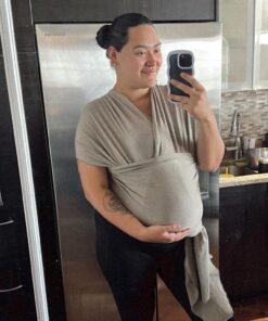 Boba Baby Wrap Carrier Newborn to Toddler - Stretchy Baby Wraps Carrier - Baby Sling - Hands-Free Baby Carrier Wrap - Baby Carrier Sling -Baby Carrier Newborn to Toddler 7-35 lbs (Grey) Grey 37 712C3hcnJkL