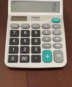 Calculator, Splaks 2 Pack Standard Functional Desktop Calculators Solar and AA Battery Dual Power Electronic Office Calculators with 12-Digit Large Display (1 Basic Black&1 Updated Silver) 1 Black & 1 Silver 19 712CWMaTasL 1