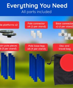 Giggle N Go Yard Games for Adults and Kids - Outdoor Polish Horseshoes Game Set for Backyard and Lawn with Frisbee, Bottle Stands, Poles and Storage Bag 23 712D9c898GS