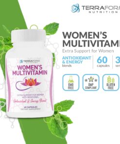 Terraform Nutrition Women’s Multivitamin – Daily Support for Bone Health and Breast Health – Helps with Stress, Hormones & Heart Health – Over 40 Active Ingredients – Made in USA – 1 Month 10 712DUxJTZvL