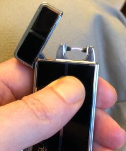 Tesla Coil Lighters™ USB Rechargeable Windproof Arc Cigarette Lighter with Charging Cable and Carrying Pouch Black/Silver 22 712F4NFG7wL