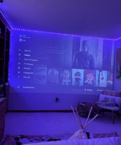 HOMPOW Projector, Native 1080P Full HD Bluetooth Projector with Speaker, 9500 Lumens Outdoor Portable Movie Mini Projector Compatible with Laptop, Smartphone, TV Stick, Xbox, PS5 white 38 712GTNR2v L