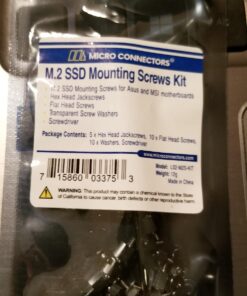 MICRO CONNECTORS M.2 SSD Mounting Screws Kit for Asus Motherboards (L02-M2S-KIT) - Silver Mixed Sizes Screws Kit (Asus) 24 712HFQUxDwL