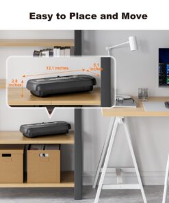 Bonsaii Paper Shredder for Home Use, 6 Sheet Strip Cut Small Paper Shredder Without Basket for Home Office, Portable Shredder Extendable Arm Design with Overheat Protection (S123-B) 15 712HXc35GoL