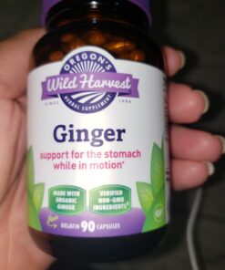 Oregon's Wild Harvest, Certified Organic Ginger Capsules for Stomach Support, Non-GMO, 1000 MGS, 90 Count 17 712Hq1yeTJL