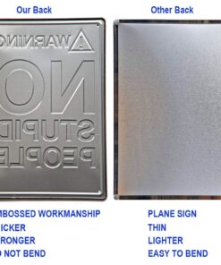 New Deco Warning No Stupid People Beyond This Point Rustic Metal Tin Sign Wall Decor Art 8x12 Inches (20x30cm) 12 712ICRTjVL