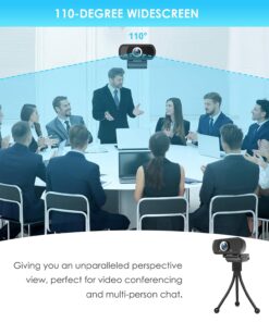 XPCAM Full HD 1080P Webcam with Privacy Shutter and Tripod, Pro Streaming Web Camera with Microphone, Widescreen USB Computer Camera for PC Mac Laptop Desktop 23 712IFbWq0oL