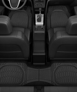 Alternative view of Motor Trend FlexTough Floor Mats for Cars, Black Deep Dish All-Weather Mats, Waterproof Trim-To Fit Automotive Floor Mats for Cars Trucks SUV, Universal Floor Liner Car Accessories Full Set