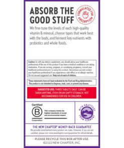 New Chapter Energy Supplement - Perfect Energy Multivitamin for Balanced Energy + Stress Support with B Vitamins + Vitamin D3 + Organic Non-GMO Ingredients - 96 ct 96 Count (Pack of 1) Energizing Multivitamin 16 712J 41fXRL