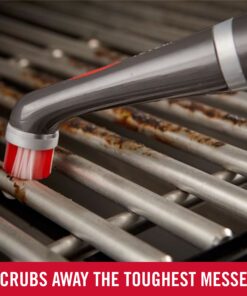 Rubbermaid Reveal Cordless Battery Power Scrubber, Gray/Red, Multi-Purpose Scrub Brush Cleaner for Grout/Tile/Bathroom/Shower/Bathtub, Water Resistant, Lightweight, Ergonomic Grip (1839685) 41 712MHKvsyYL