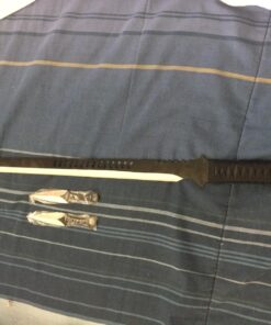 Ninja Sword Machete Throwing Knife Tactical Katana Tanto Blade, 27-Inch … Black Single Blade 32 712NOsetGSL