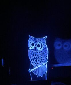 Elstey Owl 3D Illusion Lamp, 7 Color Changing Touch Table Desk LED Night Light Great Kids Gifts Home Decoration 26 712Nlra79HL