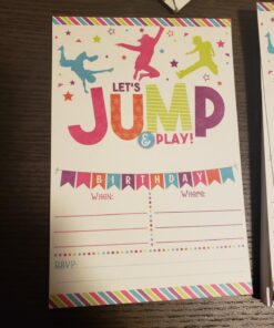 Your Main Event Prints Bounce House Birthday Invitation - Trampoline Jump Birthday Invite - Girl Bounce Birthday - Bounce and Play! Trampoline Birthday Party, 20 Fill In Bounce Invitations 18 712OfZKVaPL