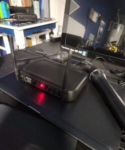 Pyle Channel Microphone System-VHF Fixed Dual Frequency Wireless Set with 2 Handheld Dynamic Transmitter Mics, Receiver Base-for PA, Karaoke, Dj Party (PDWM2135) , Black 33 712OqrlFPsL