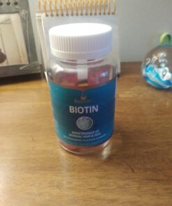 BeLive Biotin Gummies with MultiVitamins, Folate, Inositol – Supports Hair Growth, Healthy Skin & Nails – Vegan, Pectin Based – Strawberry Flavor (1) 60 Count (Pack of 1) 46 712P2d8w1YL