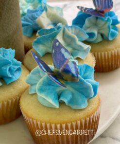 Sugar Robot Inc. Edible Butterflies Small Premium Crafted Made in the USA Cake and Cupcake Toppers, Decoration (Blue) Blue 37 712Prc7yCPL
