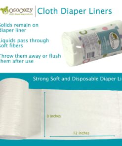 OsoCozy Flushable Diaper Liners - Make Cloth Diapering Convenient with Easy, Quick, Cloth Diaper Liners - Super Soft and Gentle on Baby’s Skin 14 712Q6ecauL