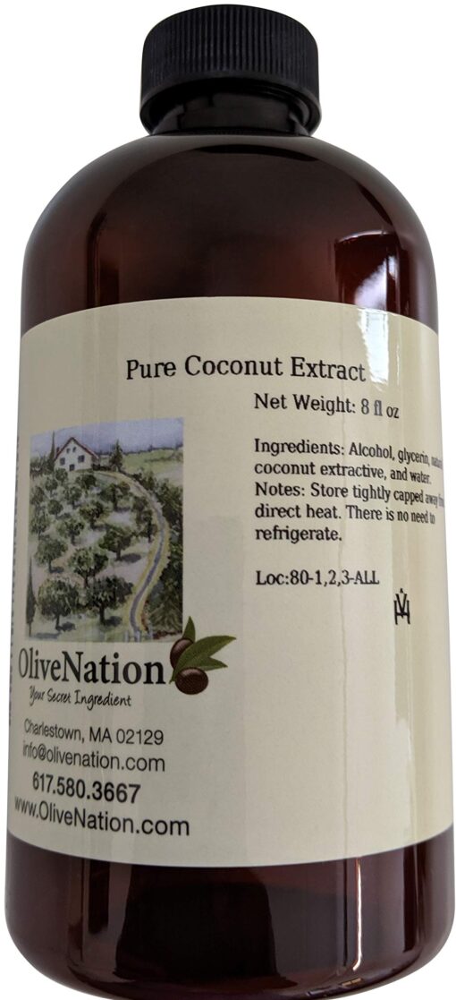 OliveNation Coconut Extract - 8 ounces - Gluten free, Sugar free also bake and freeze-proof - baking-extracts-and-flavorings(packaging may vary) 8 Fl Oz (Pack of 1)