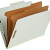 Amazon Basics 10-Pack Letter Size Pressboard Classification File Folders with Fasteners, Dividers, 2” Expansion - Green 2 Divider 29 712RRaPvlL