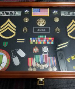 DisplayGifts Collector Medal Lapel Pin Shadow Box Display Case Holder Cabinet Shadow Box PC01 Cherry Finish 20 712RerGHL