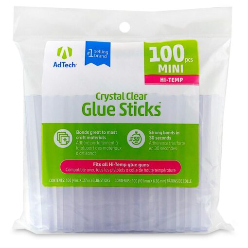 Adtech W229-34ZIP100 Mini Hot Glue Sticks, 1pack ,100 pieces, Clear 100 pack