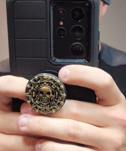 MASTER USA - COIN - Coin Necklace, Antique Gold Alloy Metal Medallion, Includes Black Nylon Neck Cord, Perfect for Cosplay, Pirates, Caribbean, Aztec, Skull, Fantasy - COIN, Small 21 712T8hfe7L