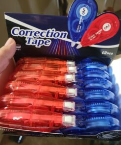 Vobou Whiteout Correction Tape, Easy To Use Applicator for Instant Corrections Correct Wrong Writing At Any Time, For school, Office (Red and Blue, 12pack, 6M/256" x 0.2") Blue/Red 41 712Ted1VVPL