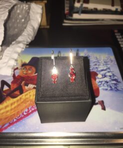 Amazon Collection Sterling Silver Genuine and Created Gemstone Three Stone Birthstone Leverback Dangle Earrings Garnet,January 20 712U0Y3cz4L